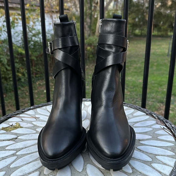 New ALLSAINTS Havana Strap Platform High Heeled Boots Size 11 - Picture 4 of 10